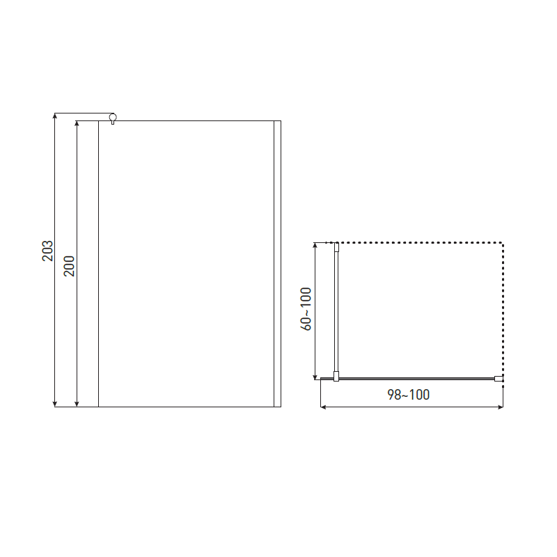 Ścianka prysznicowa Line 100 G - Kabina Walk-In